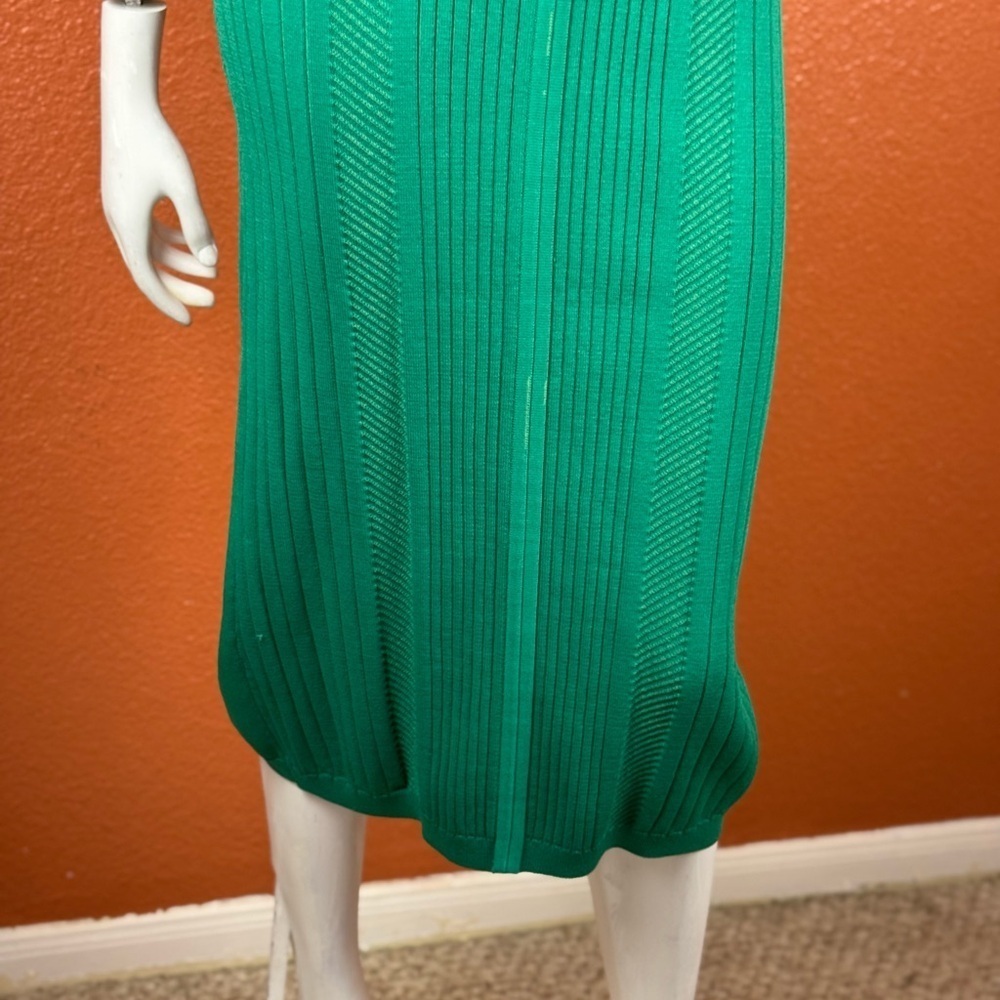Gabrielle Union Green Ribbed Sleeveless Bodycon Sweater Dress Size Large. A7 - Picture 5 of 17
